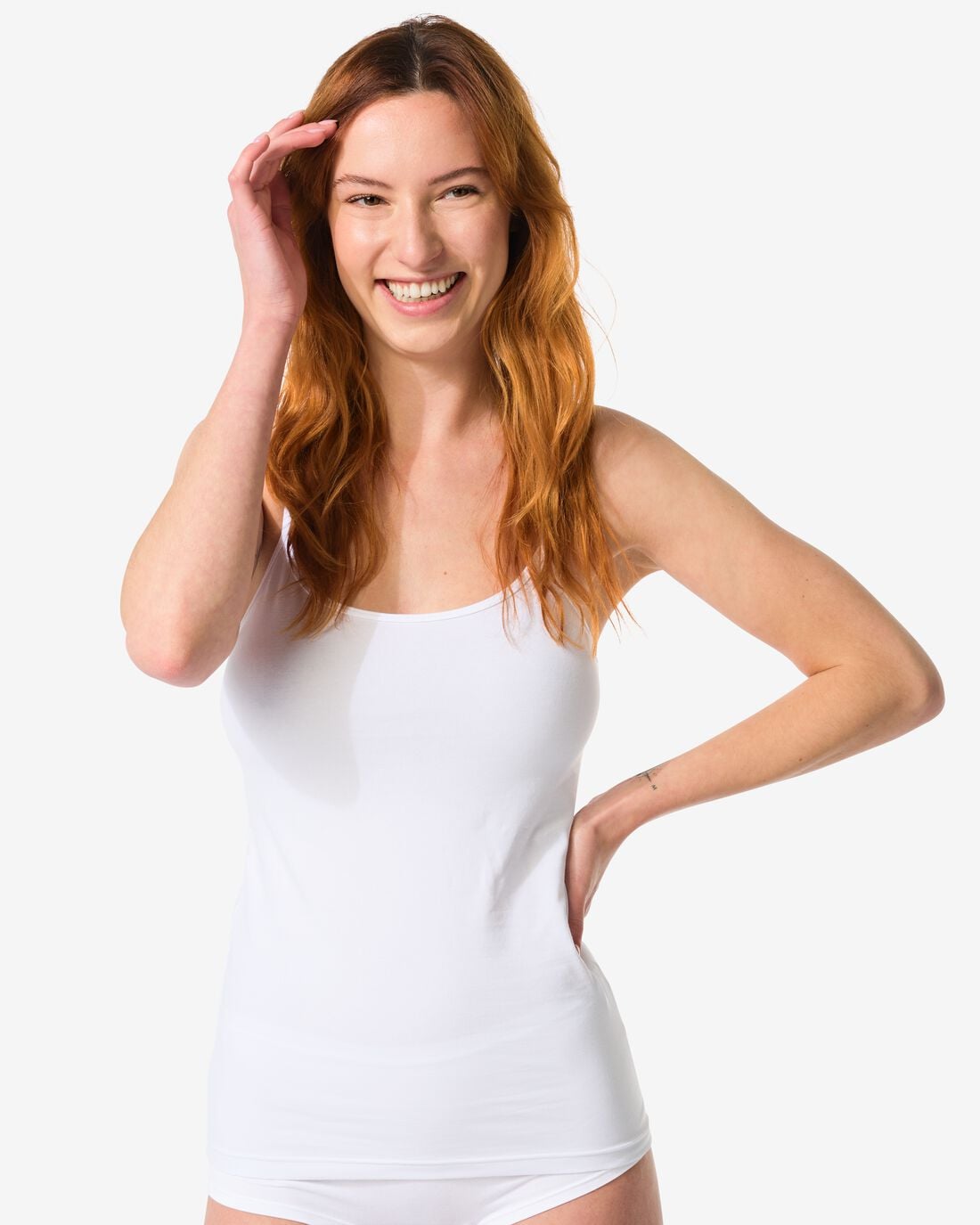 HEMA Dameshemd spaghettibandjes perfect comfort katoen wit (wit) | HEMA