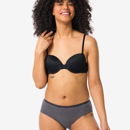 HEMA Dameshipster katoen - 2 stuks zwart/wit (zwart/wit) | HEMA