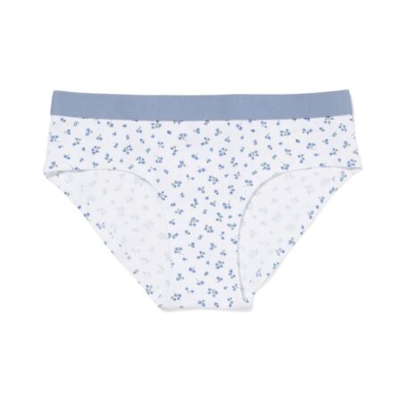 HEMA Dameshipster katoen everyday tailleband bloemen blauw (blauw) | HEMA