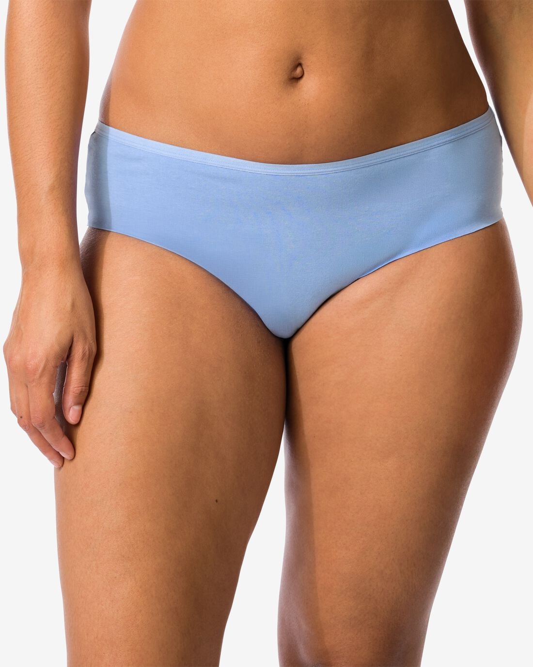 HEMA Dameshipster katoen met kant blauw (blauw) | HEMA