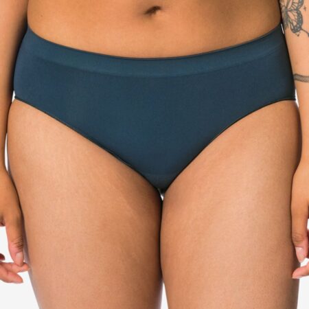 HEMA Dameshipster naadloos micro met kant donkerblauw (donkerblauw) | HEMA