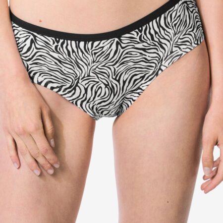 HEMA Dameshipsters katoen dier - 2 stuks zwart/wit (zwart/wit) | HEMA