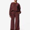 Damesjoggingbroek Esmee relaxed fit jersey bordeauxrood