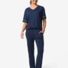 HEMA Damespyjamabroek viscose donkerblauw (donkerblauw) | HEMA