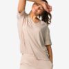 HEMA Damespyjamatop jersey strepen beige (beige) | HEMA
