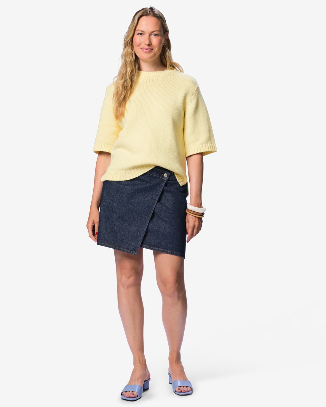 HEMA Damesrok Cindy regular fit denim donkerblauw (donkerblauw) | HEMA