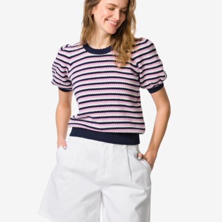 HEMA Damesshort wide fit denim wit (wit) | HEMA