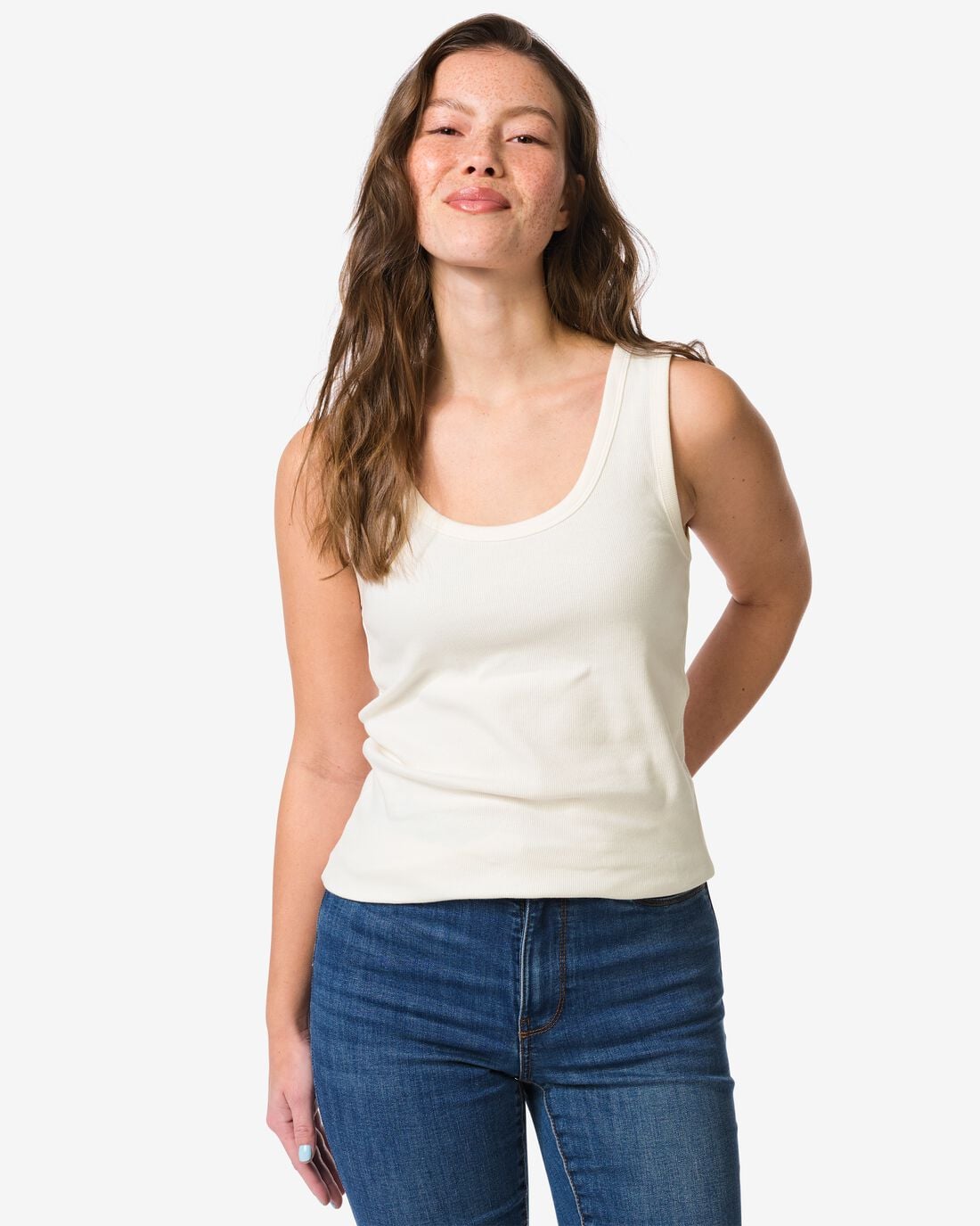 HEMA Damessinglet Anouk rib wit | HEMA