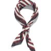 Damessjaal 70x70cm satijn strepen (rood)