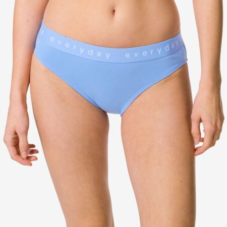 HEMA Damesslip katoen everyday tailleband blauw (blauw) | HEMA