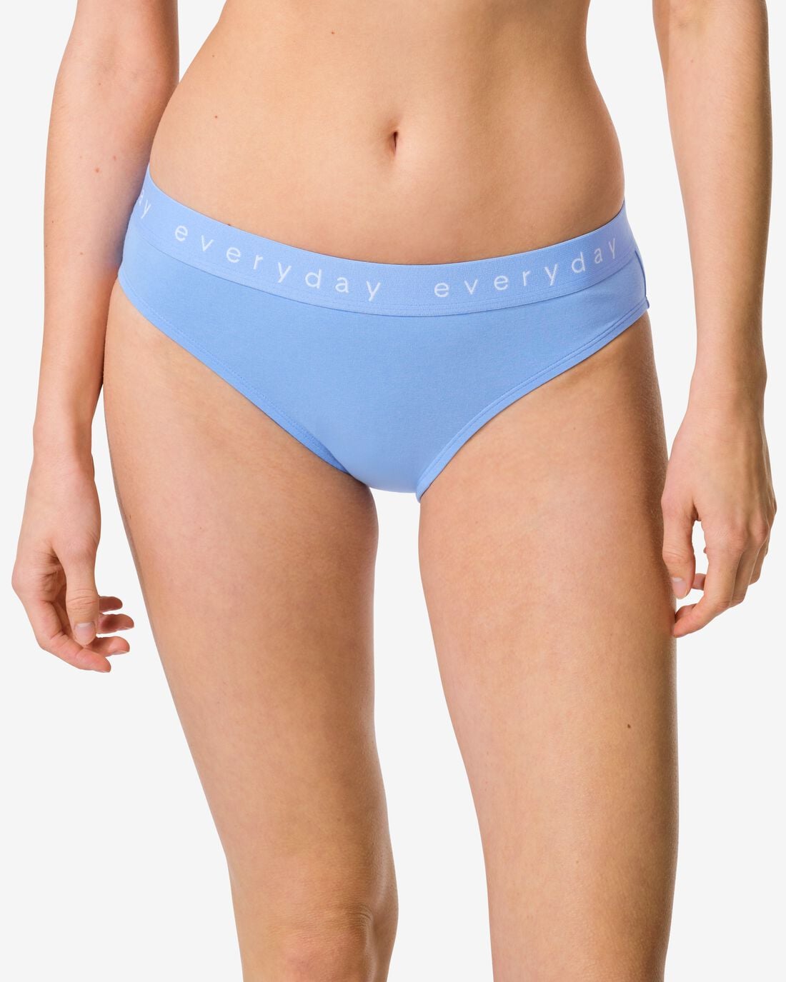 HEMA Damesslip katoen everyday tailleband blauw (blauw) | HEMA