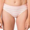 HEMA Damesslip katoen everyday tailleband strepen lichtroze (lichtroze) | HEMA