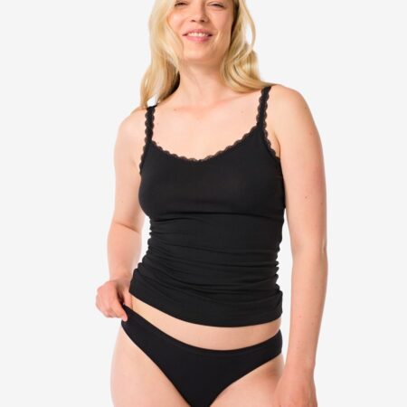 HEMA Damesslip naadloos micro zwart | HEMA