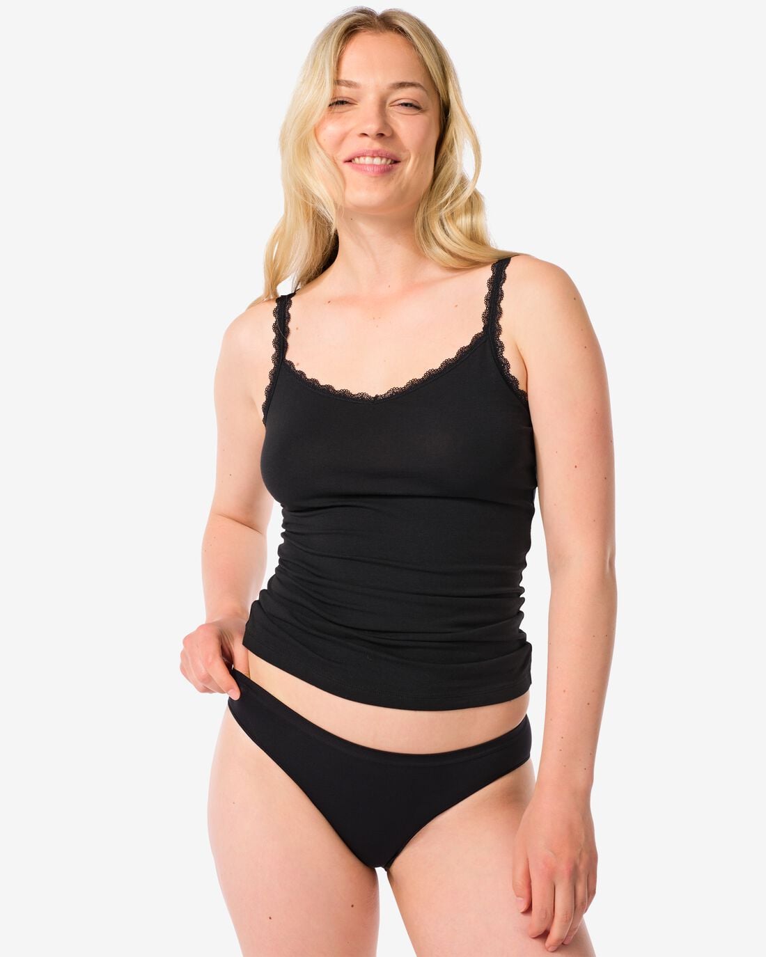 HEMA Damesslip naadloos micro zwart | HEMA