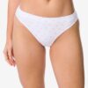 HEMA Damesslip naadloos rib bloemen wit (wit) | HEMA