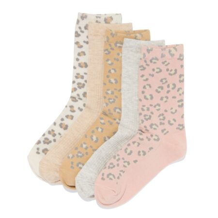 HEMA Damessokken panter - 5 paar beige (beige) | HEMA