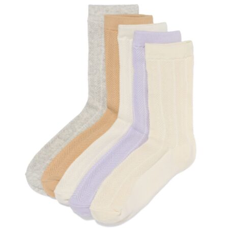 HEMA Damessokken visgraat - 5 paar beige (beige) | HEMA