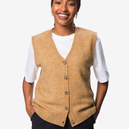 Damesspencer Hajar fijngebreid beige