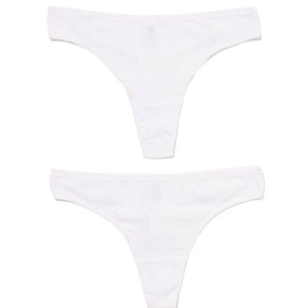HEMA Damesstring katoen - 2 stuks wit | HEMA