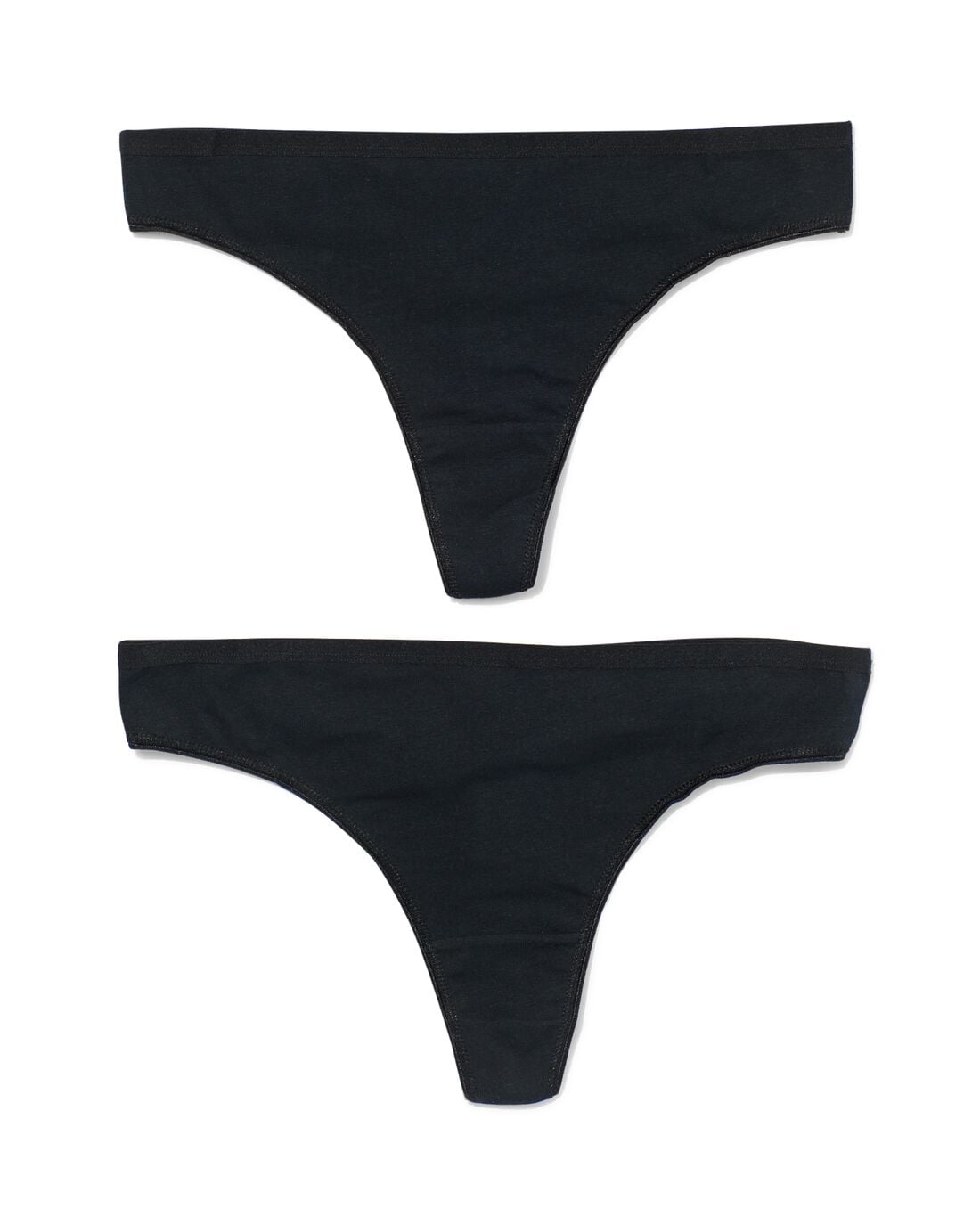 HEMA Damesstring katoen - 2 stuks zwart | HEMA