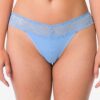 HEMA Damesstring katoen met kant blauw (blauw) | HEMA
