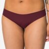 HEMA Damesstring micro lasercut met kant donkerrood (donkerrood) | HEMA