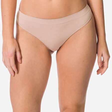 HEMA Damesstring naadloos micro beige (beige) | HEMA