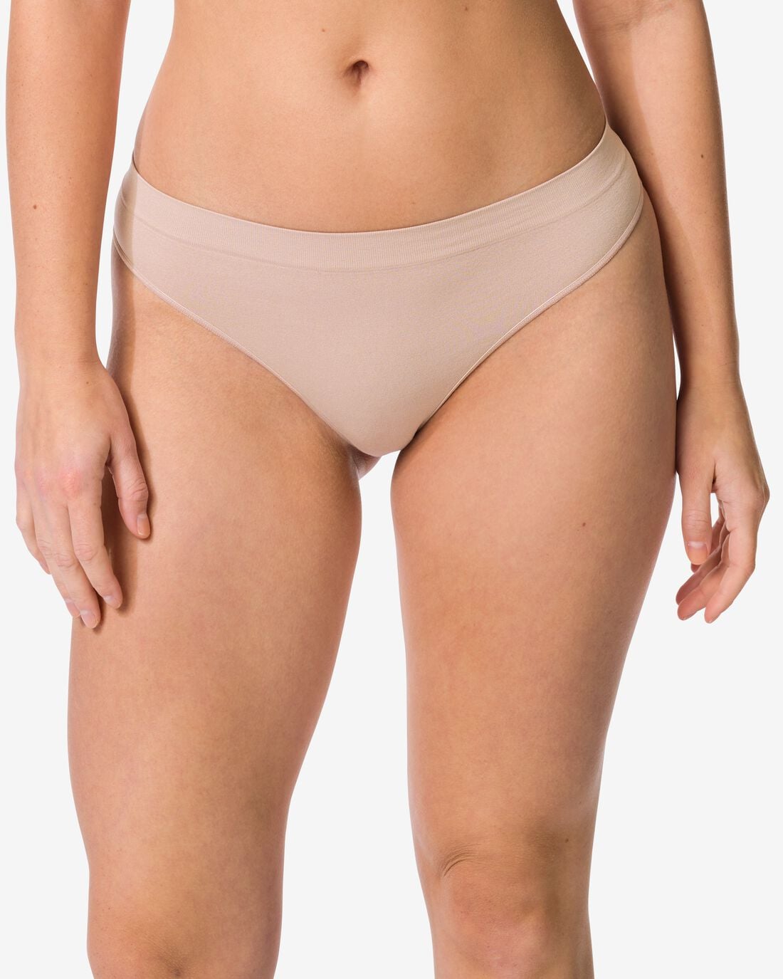 HEMA Damesstring naadloos micro beige (beige) | HEMA