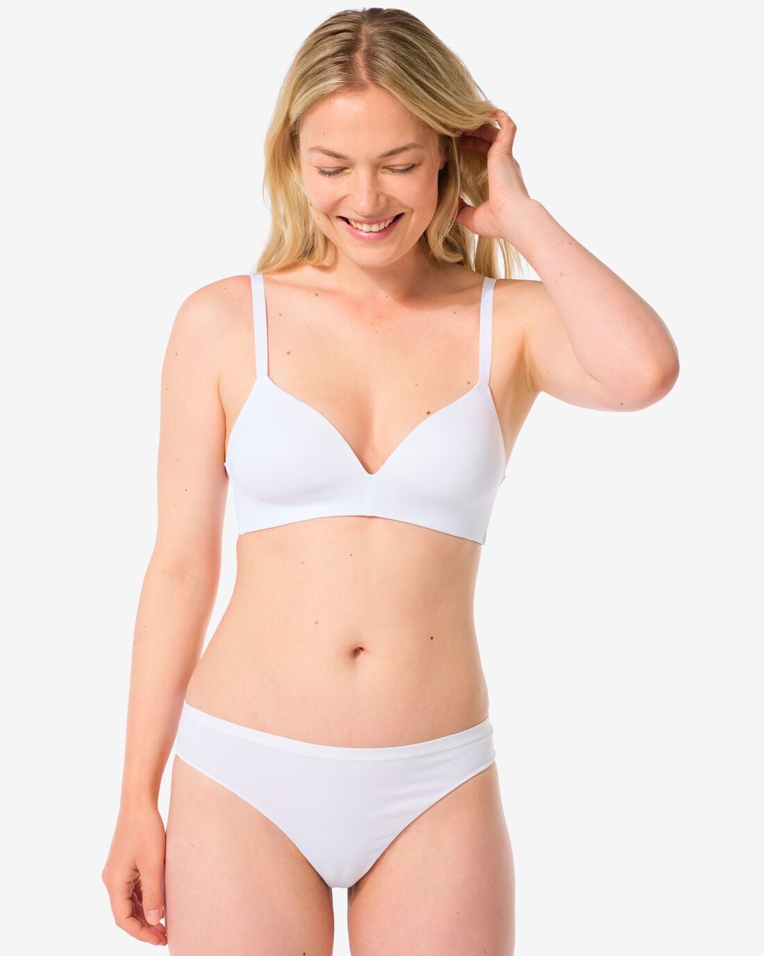 HEMA Damesstring naadloos micro wit | HEMA