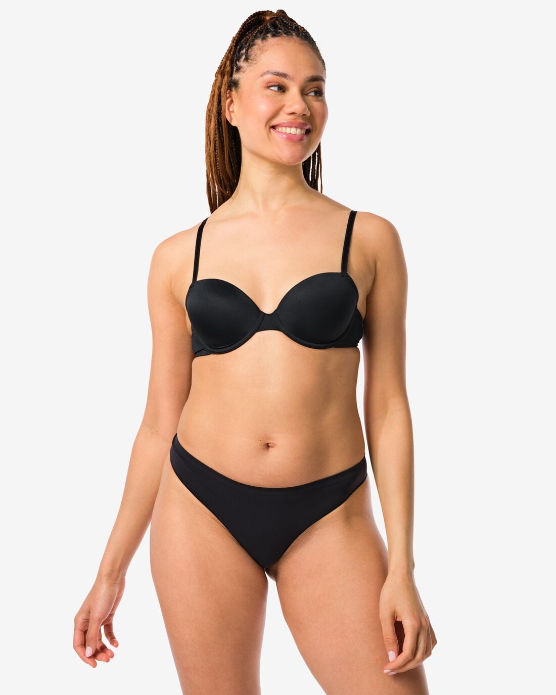 HEMA Damesstring naadloos micro zwart | HEMA