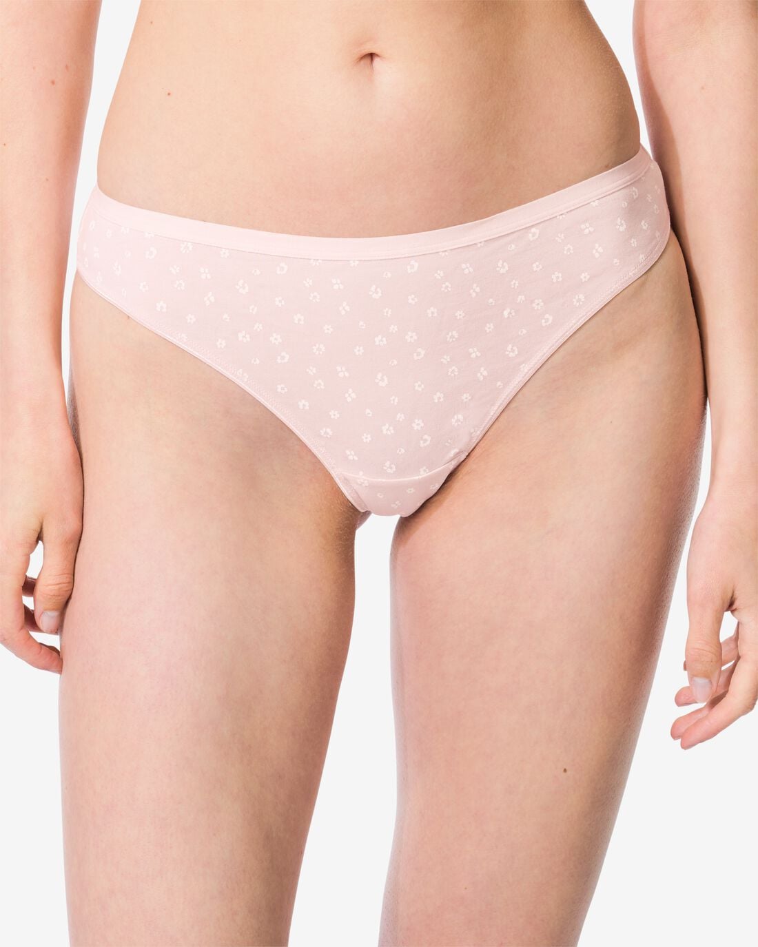 HEMA Damesstrings katoen bloemen - 2 stuks lichtroze (lichtroze) | HEMA