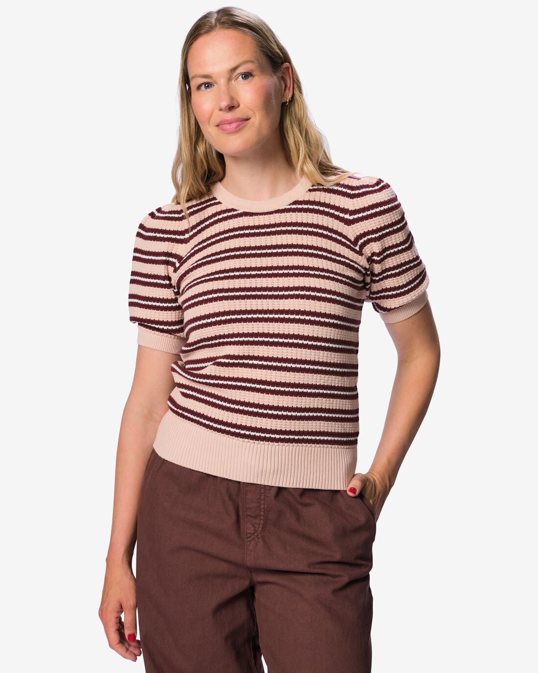 HEMA Damestrui Franka gebreid roze (roze) | HEMA