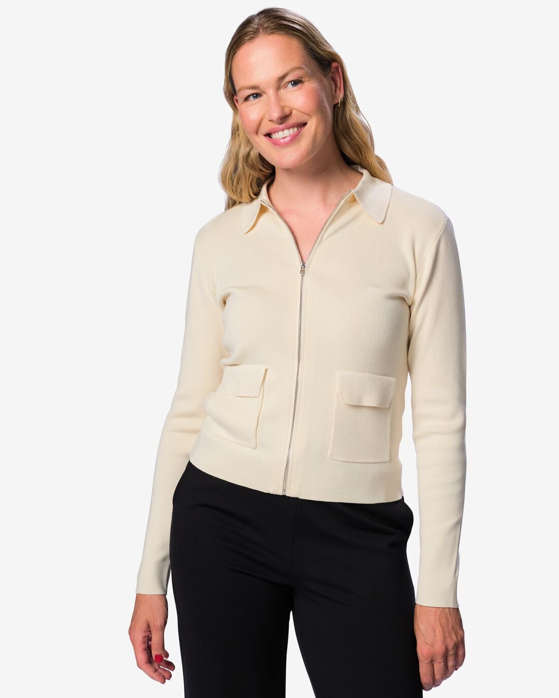 HEMA Damesvest Ivory gebreid gebroken wit (gebroken wit) | HEMA