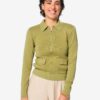 HEMA Damesvest Ivory gebreid groen (groen) | HEMA