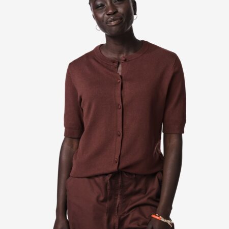 HEMA Damesvest Lila gebreid bruin (bruin) | HEMA