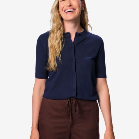 HEMA Damesvest Lila gebreid donkerblauw (donkerblauw) | HEMA
