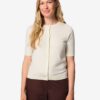 HEMA Damesvest Lila gebreid gebroken wit (gebroken wit) | HEMA