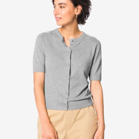 HEMA Damesvest Lila gebreid middengrijs (middengrijs) | HEMA