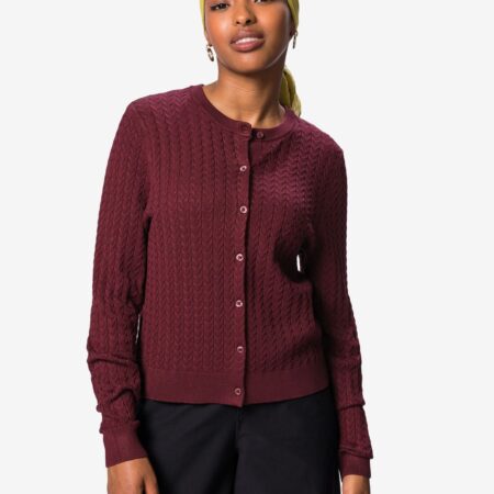 Damesvest Livia kabel bordeauxrood