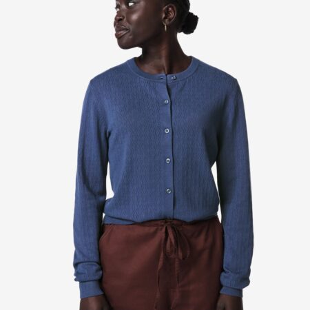HEMA Damesvest Mae structuur blauw (blauw) | HEMA