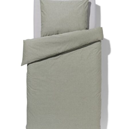 HEMA Dekbedovertrek 140x200/220cm chambray groen (groen) | HEMA
