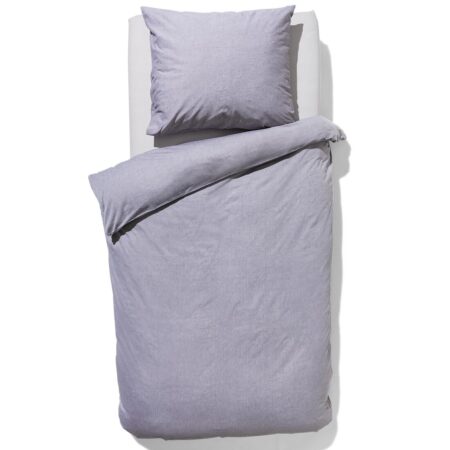HEMA Dekbedovertrek 140x200/220cm chambray lichtgrijs (lichtgrijs) | HEMA