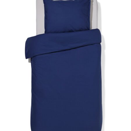 HEMA Dekbedovertrek 140x200/220cm hotel katoen percal donkerblauw (donkerblauw) | HEMA