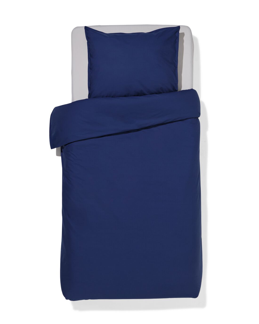 HEMA Dekbedovertrek 140x200/220cm hotel katoen percal donkerblauw (donkerblauw) | HEMA