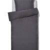 HEMA Dekbedovertrek 140x200/220cm hotel katoen percal donkergrijs (donkergrijs) | HEMA