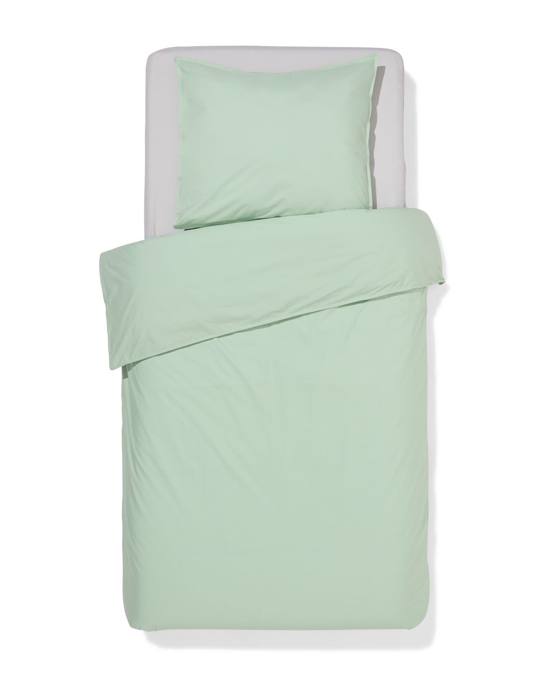 HEMA Dekbedovertrek 140x200/220cm hotel katoen percal lichtgroen (groen) | HEMA