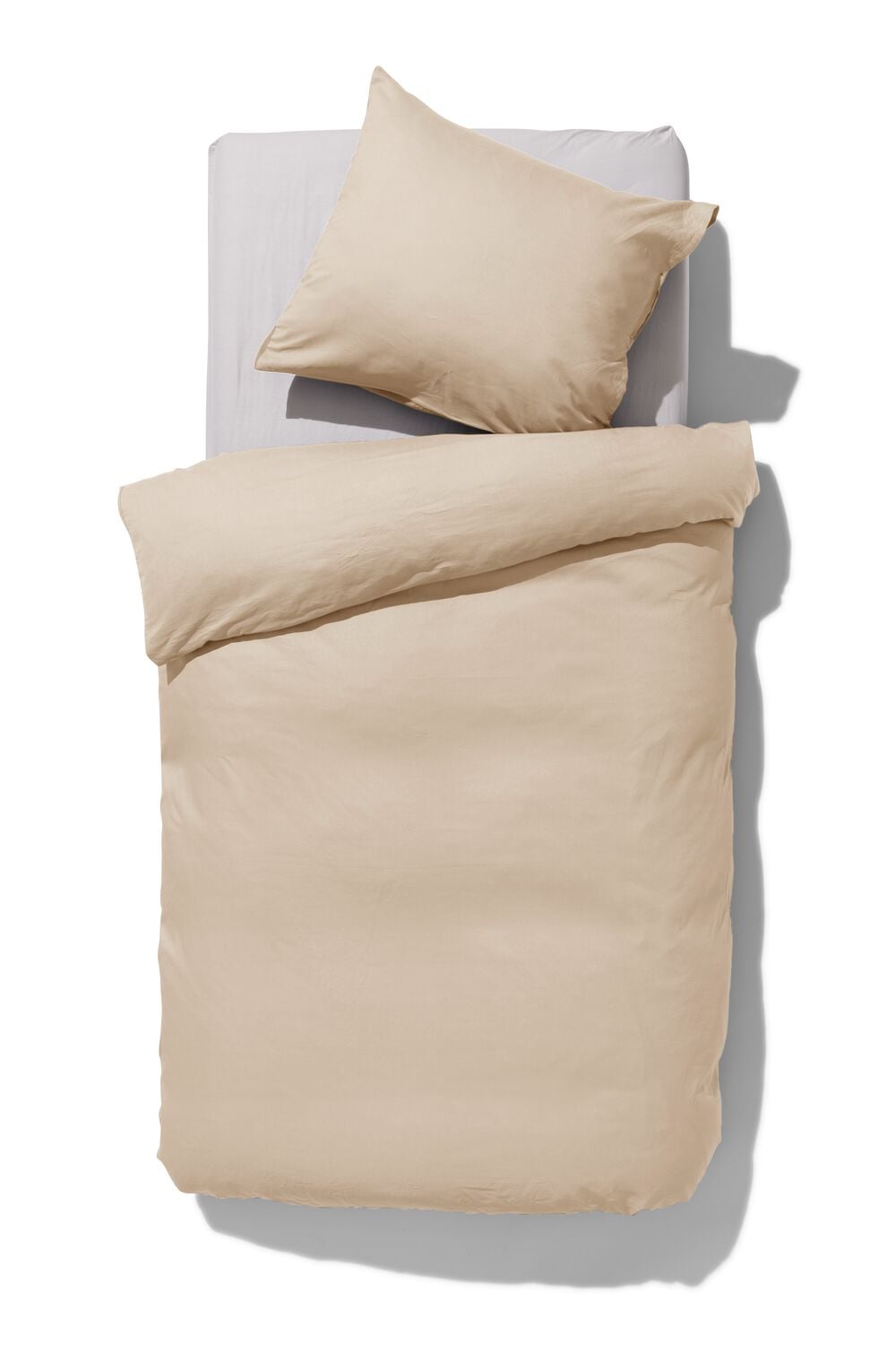HEMA Dekbedovertrek 140x200/220cm hotel katoen percal zand (zand) | HEMA