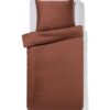HEMA Dekbedovertrek 140x200/220cm hotel katoen satijn bruin (bruin) | HEMA