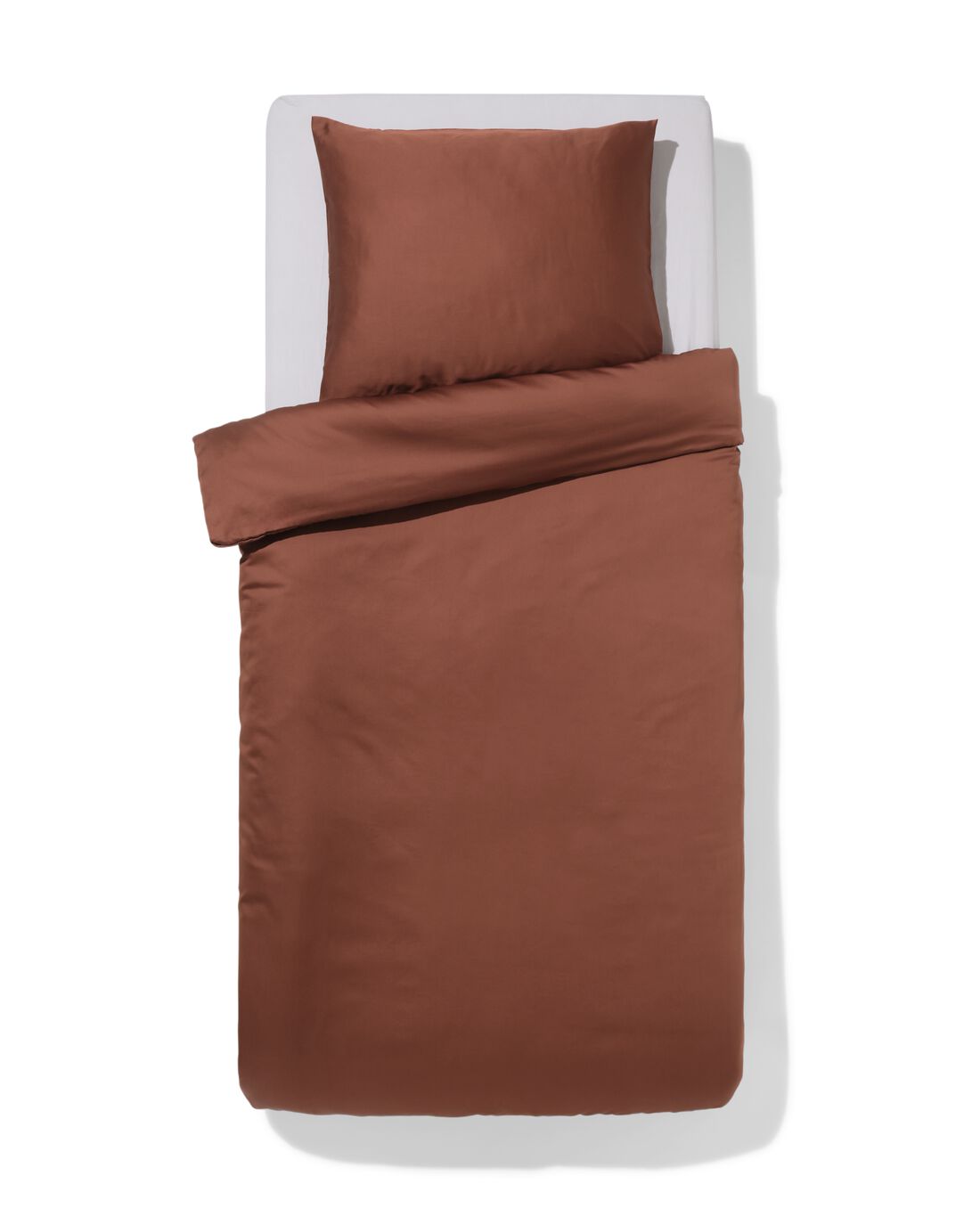 HEMA Dekbedovertrek 140x200/220cm hotel katoen satijn bruin (bruin) | HEMA