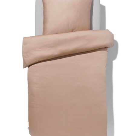 HEMA Dekbedovertrek 140x200/220cm hotel katoen satijn taupe (taupe) | HEMA